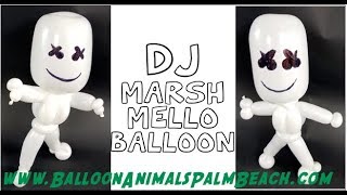 How to Make a DJ Marshmello Balloon  Balloon Animals Palm Beach [upl. by Arrac]