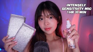 ASMR INTENSELY SENSITIVE MIC at 100 1HR 30MIN [upl. by Zohar13]