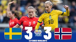 Sweden vs Norway  What a Geme  Highlights  Womens International Friendly 11042023 [upl. by Ylremik]