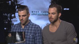 Zachary Quinto amp Chris Pine TrekMoviecom Interview  Star Trek Into Darkness [upl. by Haela]