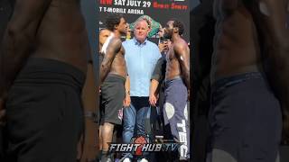 Errol Spence amp Terence Crawford FINAL FACE at WEIGH IN before SHOWDOWN [upl. by Tram]