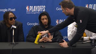 Tyrese Haliburton gets in trouble for having unsponsored drink in his interview 😂 [upl. by Girard434]