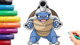 How To Draw Mega Blastoise  Pokemon [upl. by Lot]