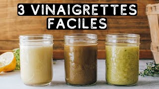 3 Vinaigrettes Vegan Sauces rapides faciles et simples [upl. by Alistair]