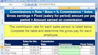 Excel Busn Math 39 Incentive Rate Formulas 8 Examples [upl. by Auhsej]