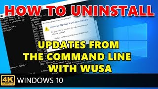 Windows 10 How to uninstall Updates from the Command Line with WUSA [upl. by Lavud]