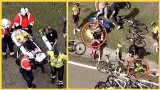 🚴‍♂️🔥 HORROR CRASH Vingegaard Roglic amp Evenepoel INJURED Basque Country Race NEUTRALISED [upl. by Anyala]