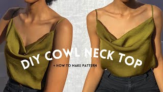 DIY How to Make a Cowl Neck Top Sewing Tutorial  pattern drafting  Inspired By Myah [upl. by Yong]