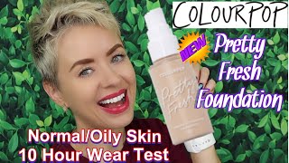 ColourPop Pretty Fresh Foundation 2020  Review  10 Hour Wear Test [upl. by Enyawal]