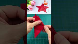 National Day is coming soon Cut a fivepointed star with one knife DIY origami tutorial Natio [upl. by Eanel536]