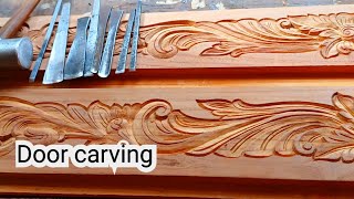 Amazing wood carving Door  carving by UP wood art [upl. by Anatlus]