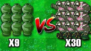 9 VASES PLANT Vs 30 DISCO GARGANTUAR Who Will Win PVZ Hybrid Challenge [upl. by Peter929]