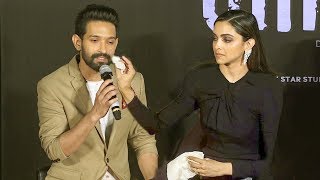 See Deepika Padukone Comforting Costar Vikrant Massey As He Breaks Down In Tears Chappak Launch [upl. by Eymaj]