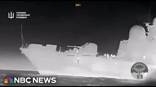 Video said to show Ukrainian attack on Russian warship off Crimea [upl. by Herve714]