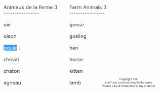 Animals Names in French part 3  French For Beginners [upl. by Acinoda]