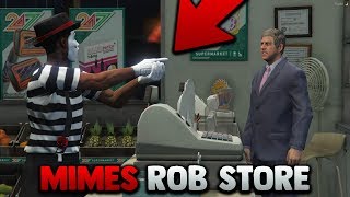 MIMES PRETEND TO ROB STORE  GTA 5 ROLEPLAY [upl. by Baxie]