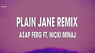 AAP Ferg  Plain Jane Remix Lyrics  Lyric Video ft Nicki Minaj [upl. by Yur]