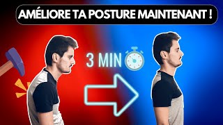 CORRIGER SA POSTURE en 3 min et DIMINUER MAL DE DOS DOS VOÛTÉ et ÉPAULES EN AVANT [upl. by Alleb]