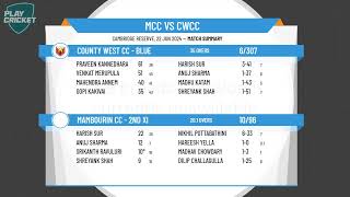 Melbourne Cricket AssociationWestDiv AT35Rd11  Mambourin CC  2nd XI v County West CC  Blue [upl. by Eirojram]