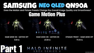 Game Motion Plus on the Samsung QN90A Vs LG OLED C1 Vs Sony A90J [upl. by Elleval]