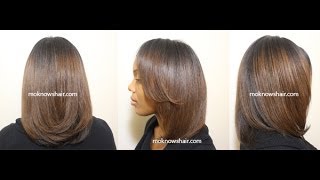 Straightening and Trimming Transitioning Hair [upl. by Aratal]