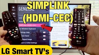 LG Smart TV How to Enable SIMPLINK HDMI  CEC [upl. by Lizette]