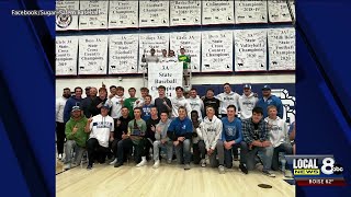 SugarSalem Baseball raises first state championship banner in school history [upl. by Carce]