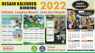 Free 4 Desain Kalender Dinding 2022 LENGKAP Masehi Jawa Hijriyah CDR amp PSD  Coreldraw Photoshop [upl. by Nahtanaoj880]