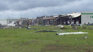 VIDEO Oklahoma distribution center destroyed in tornado [upl. by Barcellona]