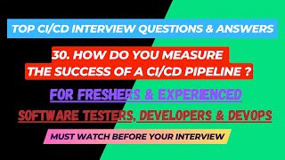 30  How do you measure the success of a CICD pipeline  CICD Interview Questions for SDETDevops [upl. by Sturges]