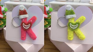 How to make letter K keychain using pipe Cleaner  alphabet K  Diy  pipe Cleaner keychain [upl. by Brote]