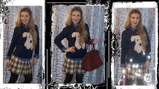 Schoolgirl Style OOTD Tartan Mini Skirt ♥ Fall Fashion Trend [upl. by Lolanthe]