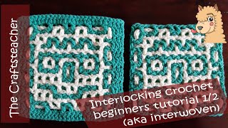 Interlocking crochet beginners tutorial part 1 aka interwoven crochet [upl. by Haikan]