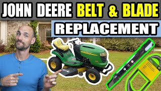 John Deere Lawn Mower Belt and Blade Replacement [upl. by Combs]