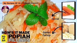 How to Make Popiah Sweet Turnip Fillings  Inti Sengkuang dalam Popiah  Resepi Mama  Lets Try👩‍🍳💛 [upl. by Enidaj]