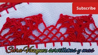 62 de puntilla para servilletas paso a paso Sara Vazquez servilletas y mas 🌺🌺🌹 [upl. by Atilrahc]