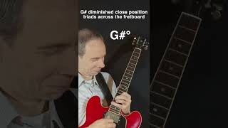 G diminished triads in close position across the fretboard guitar guitarpractice jazz chords [upl. by Nutsud]