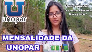 MENSALIDADE DA FACULDADE UNOPAR 🧾💵enfermagem  tem reajuste É o mesmo valor até o final do curso [upl. by Ahsito908]