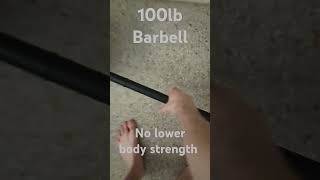 Lifting a 100lb Barbell With ONE Hand NO LOWER BODY STRENGTH NEEDED traininsane deadliftpr [upl. by Abercromby815]