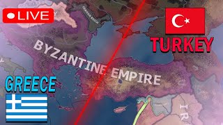 🔴LIVE  HOI4 Greece amp Turkey Rebuilding the Byzantine Empire [upl. by Deroo345]