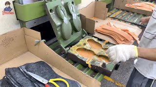 Mass production process of rubber and EVA synthetic soles Shoe sole factories in China [upl. by Oidivo]