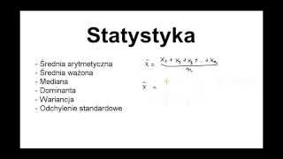 Statystyka mediana dominanta wariancja średnia ważona arytmetyczna odchylenie standardowe [upl. by Noffets912]