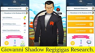 Showdown in the Shadow Giovanni Shadow Regigigas Special Research In Pokemon Go  Pokemon Go Event [upl. by Gall379]