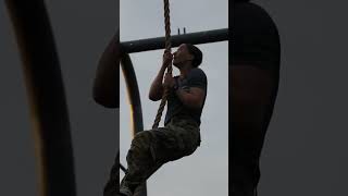 Female Paratroopers of the 82nd Airborne Do a Rope Climb for the Fittest All American Challenge [upl. by Ynaffital]