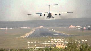 IL76TD landing in Krasnoyarsk UNKL [upl. by Monaco729]