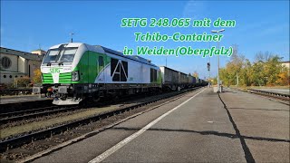 SETG 248065 mit dem TchiboContainer in WeidenOberpfalz [upl. by Nosnev596]