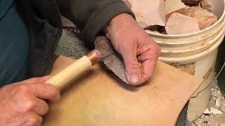 Flintknapping a corner notched blade  GoKnappingcom [upl. by Id337]