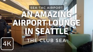 Inside an Amazing Airport Lounge at SeaTac Airport  The Club SEA South  Seattle WA [upl. by Ragas]