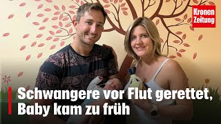 Schwangere vor Flut gerettet Baby kam zu früh  kronetv NEWS [upl. by Ostler]