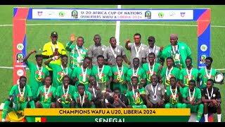 Sierra Leone 0 vs 2 Senegal CHAMPIONS WAFU A U20 AFCON Qualifiers LIBERIA 2024 Trophy Award Ceremony [upl. by Adnertal]